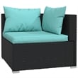 vidaXL 4 Piece Poly Rattan Garden Lounge Set in Black/Blue