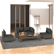 vidaXL 4 Piece Steel Small Garden Lounge Set in Gray/Anthracite
