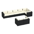 vidaXL 8 Piece Poly Rattan Garden Lounge Set in Black