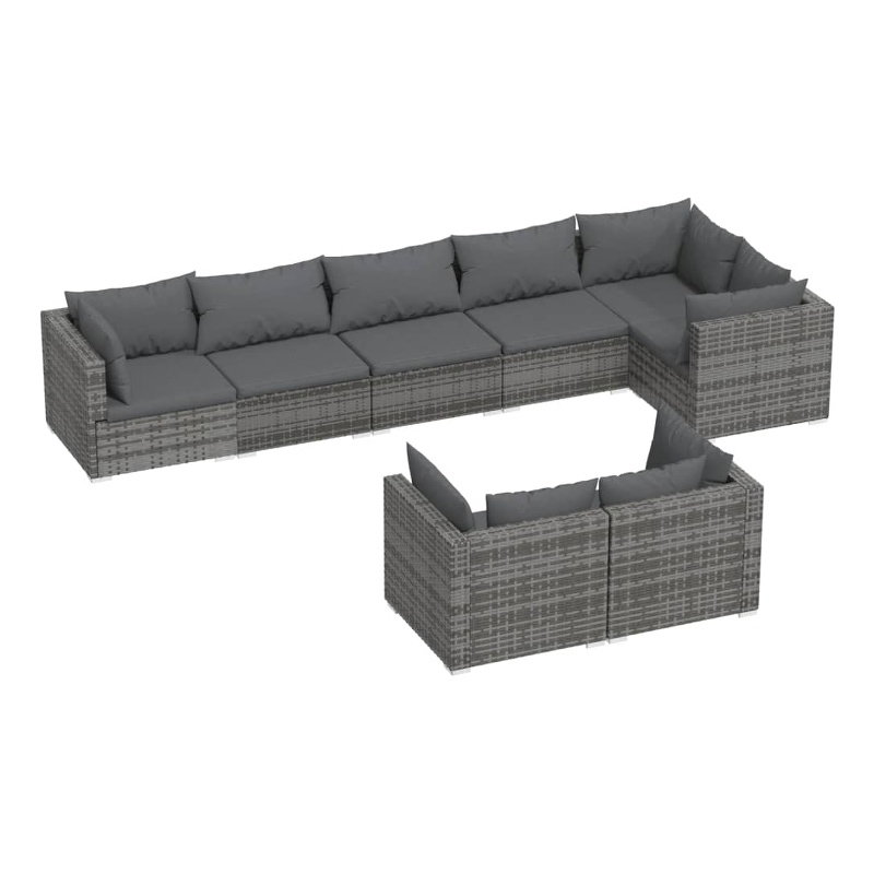 vidaXL 8 Piece Steel Garden Lounge Set in Gray/Anthracite