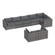 vidaXL 8 Piece Steel Garden Lounge Set in Gray/Anthracite