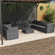 vidaXL 10 Piece Steel Large Garden Lounge Set in Gray/Anthracite