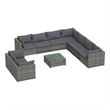 vidaXL 10 Piece Steel Large Garden Lounge Set in Gray/Anthracite