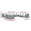 vidaXL 10 Piece Steel Garden Lounge Set in Green/Brown