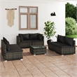 vidaXL 7 Piece Steel Medium Garden Lounge Set in Gray/Anthracite