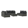 vidaXL 7 Piece Steel Medium Garden Lounge Set in Gray/Anthracite