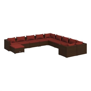 vidaXL Steel Large Garden Lounge Set in Brown