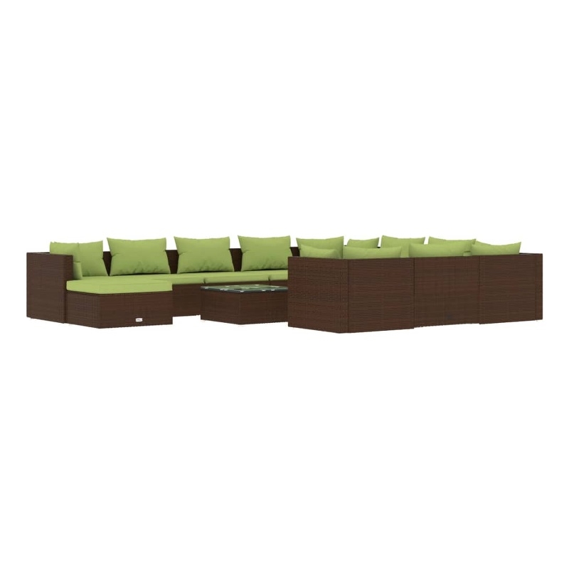 vidaXL 12 Piece Steel Garden Lounge Set in Brown