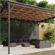 vidaXL 12 Piece Steel Garden Lounge Set in Gray/Anthracite