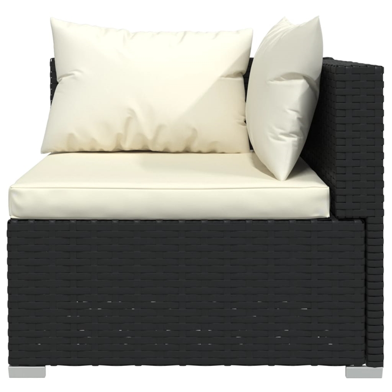 vidaXL 8 Piece Poly Rattan Garden Lounge Set in Black/Cream