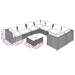 vidaXL 9 Piece Steel Small Garden Lounge Set in Gray/Anthracite