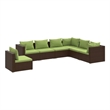 vidaXL 7 Piece Steel Garden Lounge Set in Green/Brown