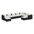 vidaXL 9 Piece Steel Garden Lounge Set in Black/Cream