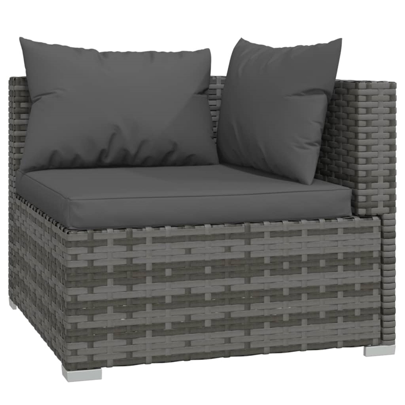 vidaXL 11 Piece Poly Rattan Garden Lounge Set in Gray/Anthracite