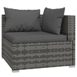 vidaXL 11 Piece Poly Rattan Garden Lounge Set in Gray/Anthracite