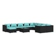 vidaXL 11 Piece Steel Garden Lounge Set in Black