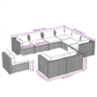 vidaXL 9 Piece Poly Rattan Large Garden Lounge Set in Brown