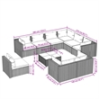 vidaXL 10 Piece Steel Small Garden Lounge Set in Black/Blue