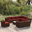 vidaXL 10 Piece Steel Garden Lounge Set in Brown