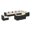 vidaXL 10 Piece Garden Lounge Set in Black/Cream