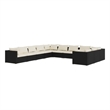 vidaXL 11 Piece Steel Garden Lounge Set in Black/Cream