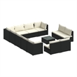 vidaXL 13 Piece Poly Rattan Garden Lounge Set in Black