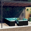 vidaXL 13 Piece Steel Garden Lounge Set in Black