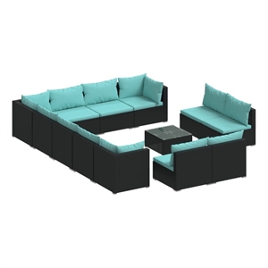 vidaXL 13 Piece Steel Garden Lounge Set in Black