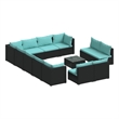 vidaXL 13 Piece Steel Garden Lounge Set in Black
