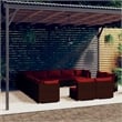 vidaXL Steel Large Garden Lounge Set in Red/Brown
