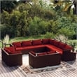 vidaXL 11 Piece Poly Rattan Garden Lounge Set in Brown