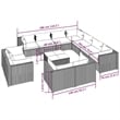 vidaXL 12 Piece Steel Garden Lounge Set in Black/Blue