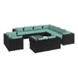 vidaXL 12 Piece Steel Garden Lounge Set in Black/Blue