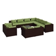 vidaXL 12 Piece Poly Rattan Large Garden Lounge Set in Brown