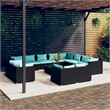 vidaXL Large Garden Lounge Set in Black/Blue