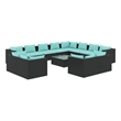 vidaXL Large Garden Lounge Set in Black/Blue