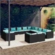 vidaXL 13 Piece Garden Lounge Set in Black/Blue
