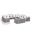 vidaXL 13 Piece Garden Lounge Set in Black/Blue