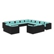 vidaXL 13 Piece Garden Lounge Set in Black/Blue