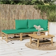 vidaXL 3 Piece Bamboo Garden Lounge Set in Green/Natural
