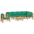 vidaXL 7 Piece Bamboo Garden Lounge Set in Brown/Natural