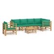 vidaXL 7 Piece Bamboo Garden Lounge Set in Brown/Natural