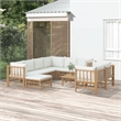 vidaXL Bamboo Large Garden Lounge Set in Cream