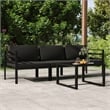 vidaXL 4 Piece Aluminum Garden Lounge Set in Anthracite