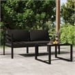 vidaXL 3 Piece Aluminum Medium Garden Lounge Set in Anthracite