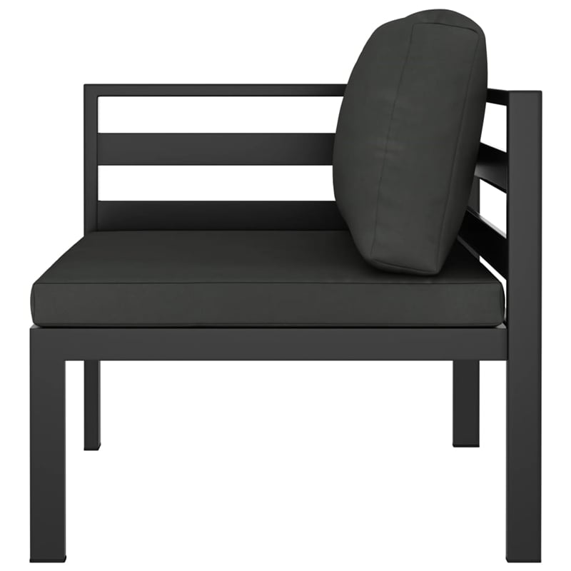 vidaXL 3 Piece Aluminum Medium Garden Lounge Set in Anthracite