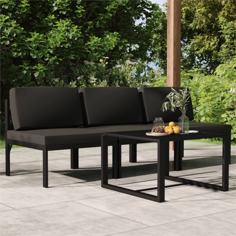 vidaXL 4 Piece Aluminum Garden Lounge Set in Anthracite