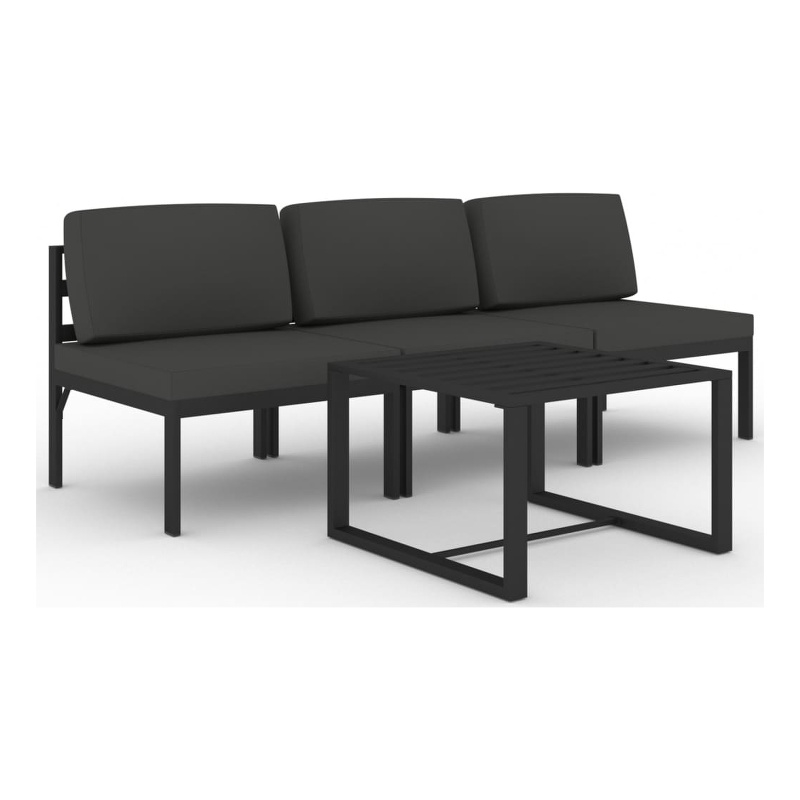 vidaXL 4 Piece Aluminum Garden Lounge Set in Anthracite