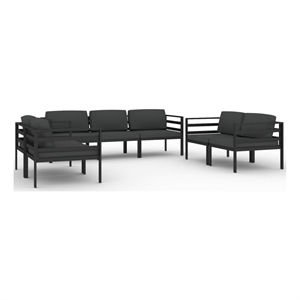vidaXL 7 Piece Aluminum Garden Lounge Set in Anthracite