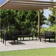 vidaXL 6 Piece Aluminum Large Garden Lounge Set in Anthracite